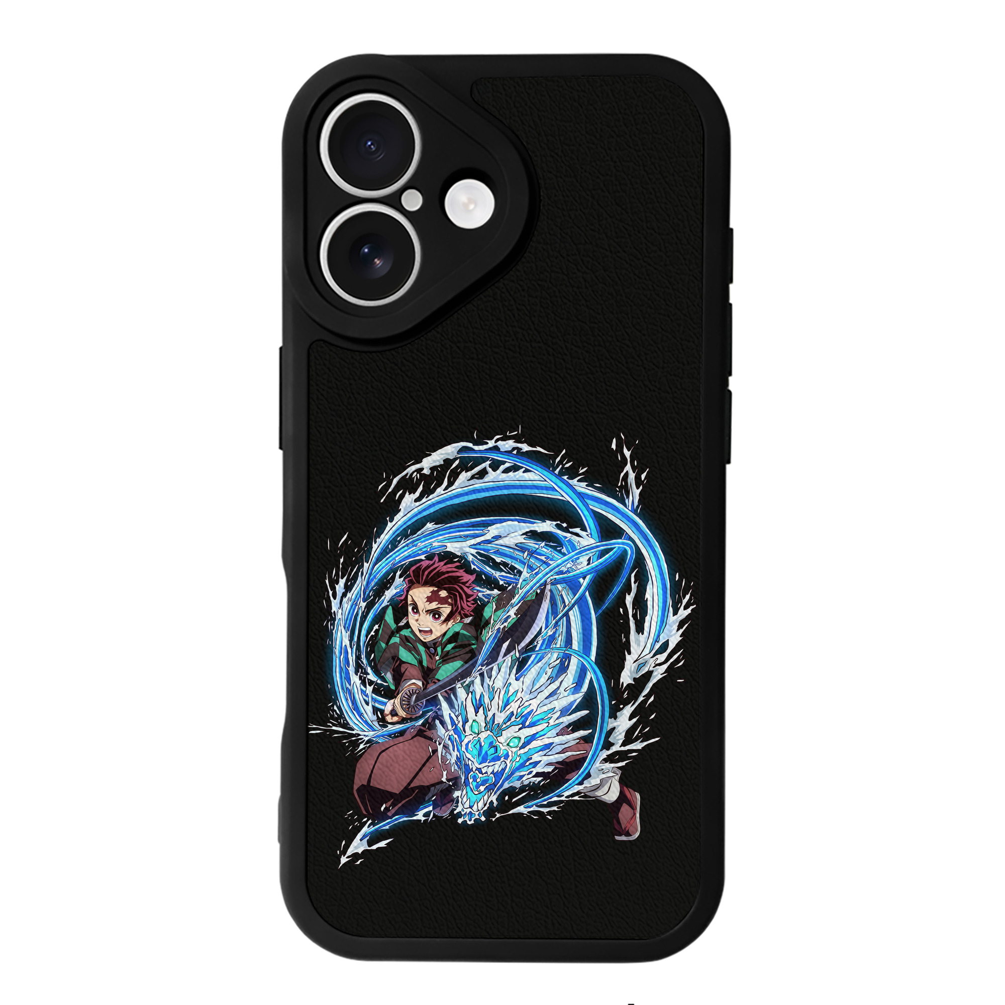 （画像用） 鬼滅の刃 竈門 炭治郎／かまど たんじろう Kamado Tanjirou 【iPhone 16シリーズ対応】シリコンスマホケース（レザー調） 材質：シリコン